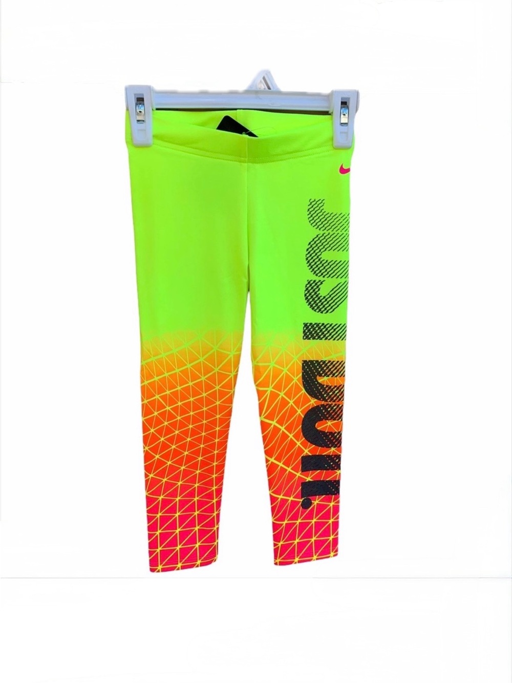 Nike Dri-Fit 4T volt leggings just do it ombré